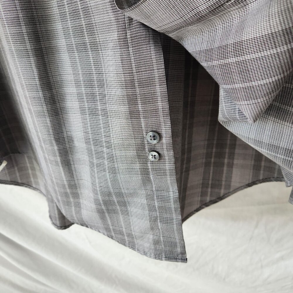 Calvin Klein Men’s Dress Shirt Slim Fit Non Iron Gray Button Up 15.5 34/35 - Picture 7 of 8